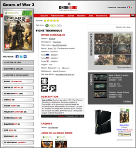fiche d'un jeu vid&eacute;o